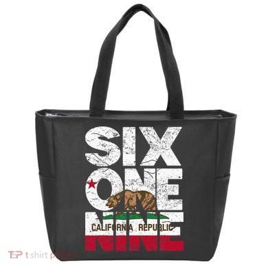 California Republic Flag 619 Area Code Tote Bag