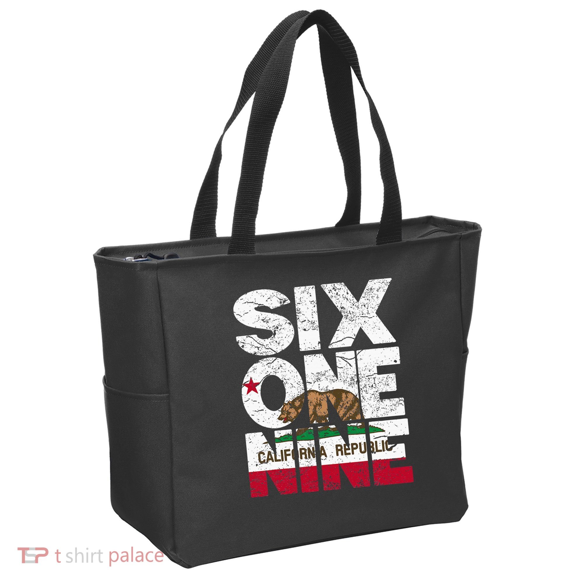 California Republic Flag 619 Area Code Tote Bag