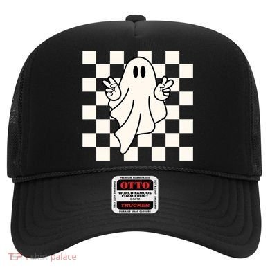 Cute Retro Ghost Peace Sign Halloween Hat