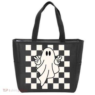 Cute Retro Ghost Peace Sign Halloween Bag