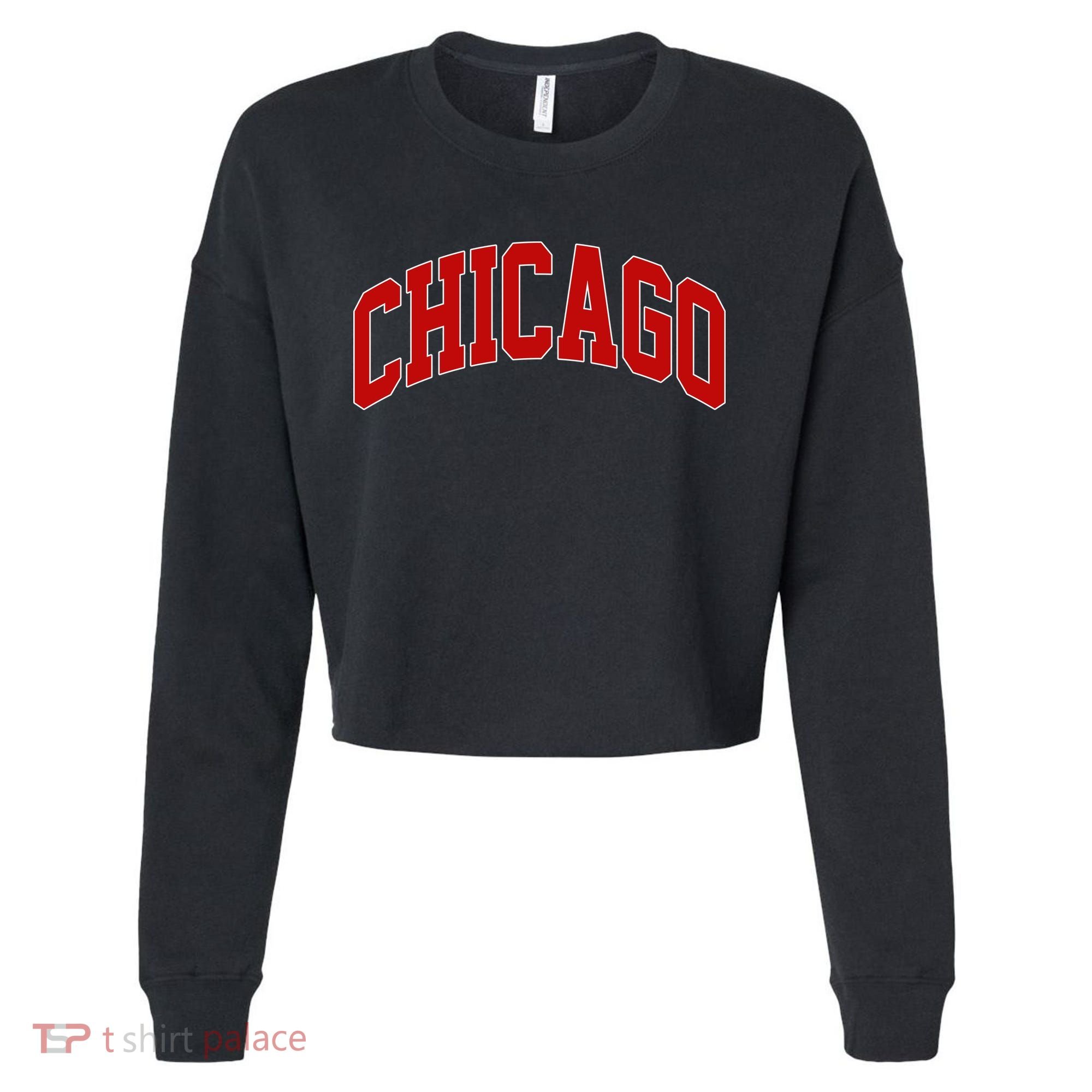 Chicago Retro Gift Cropped Pullover Crew