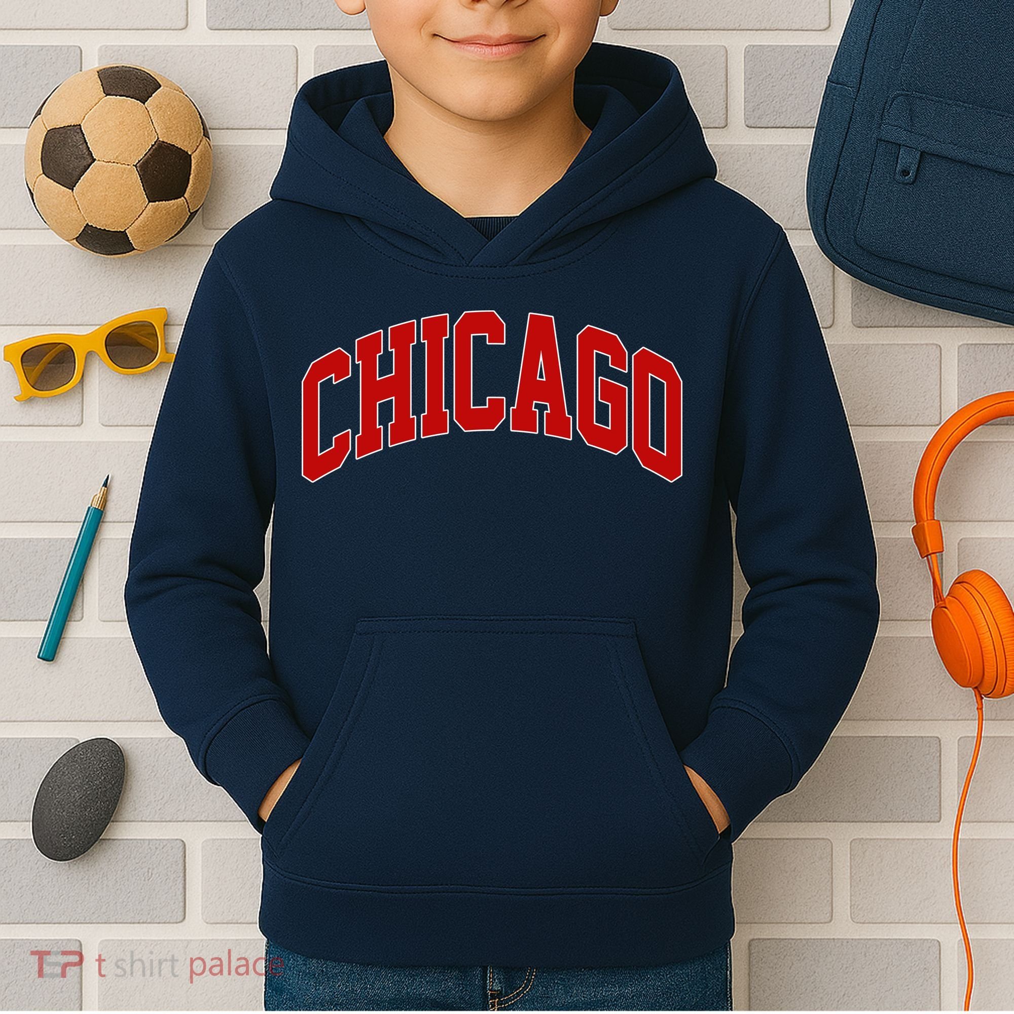 Chicago Retro Gift Kids Hoodie