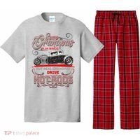 Cool Real Grandpas Drive Hot Rods Pajama Set thumb 0