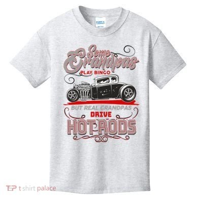 Cool Real Grandpas Drive Hot Rods Kids T-Shirt