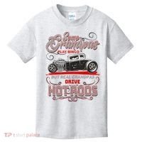 Cool Real Grandpas Drive Hot Rods Kids T-Shirt thumb 0