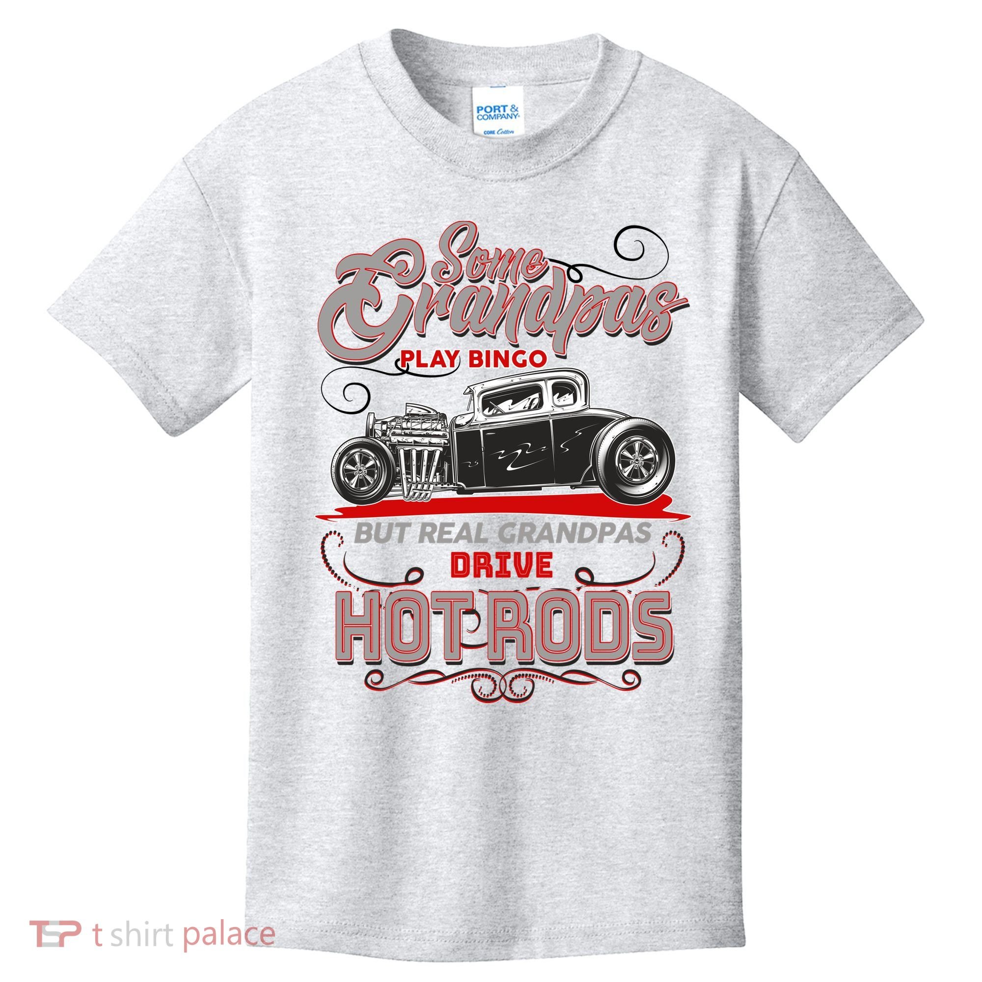 Cool Real Grandpas Drive Hot Rods Kids T-Shirt