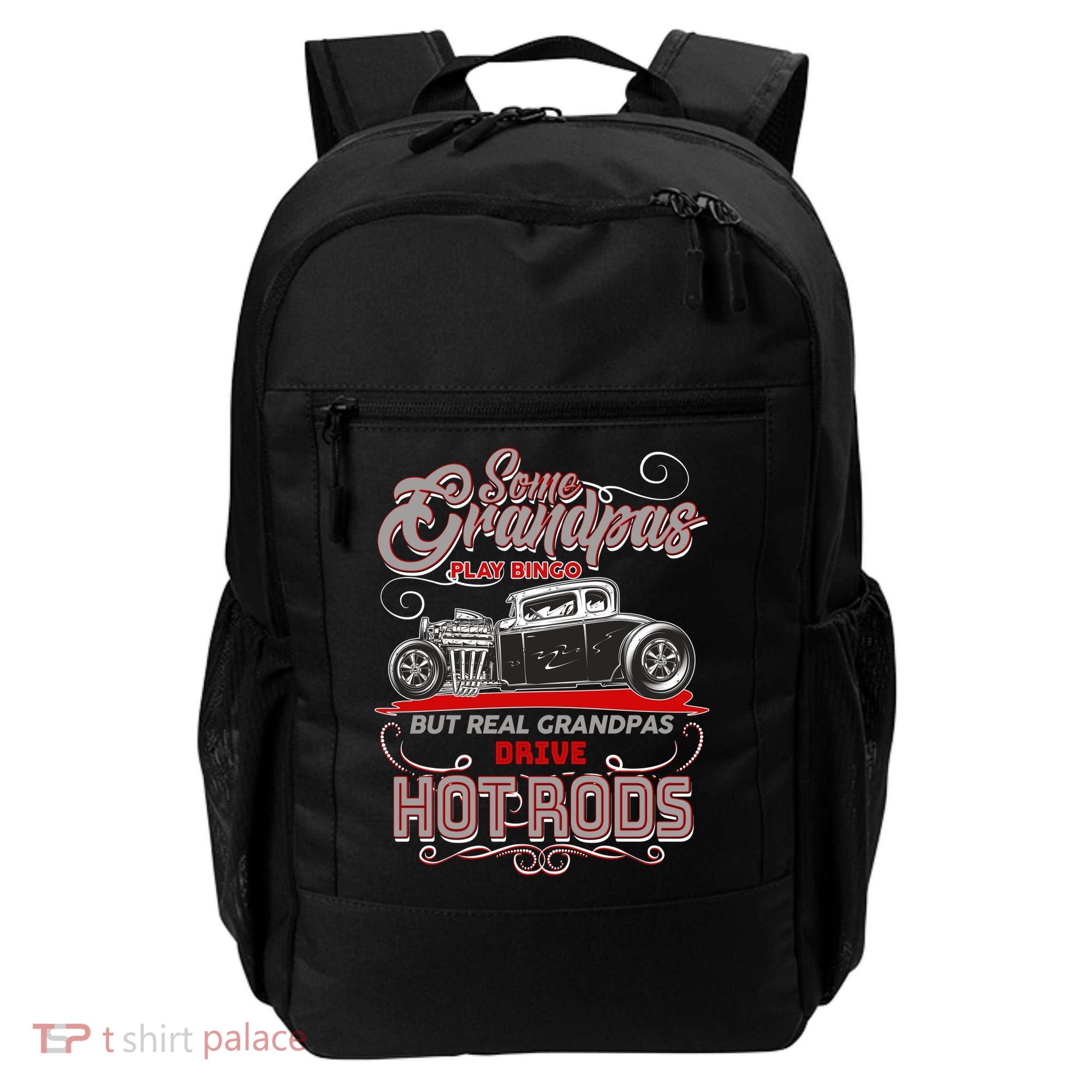 Cool Real Grandpas Drive Hot Rods Backpack