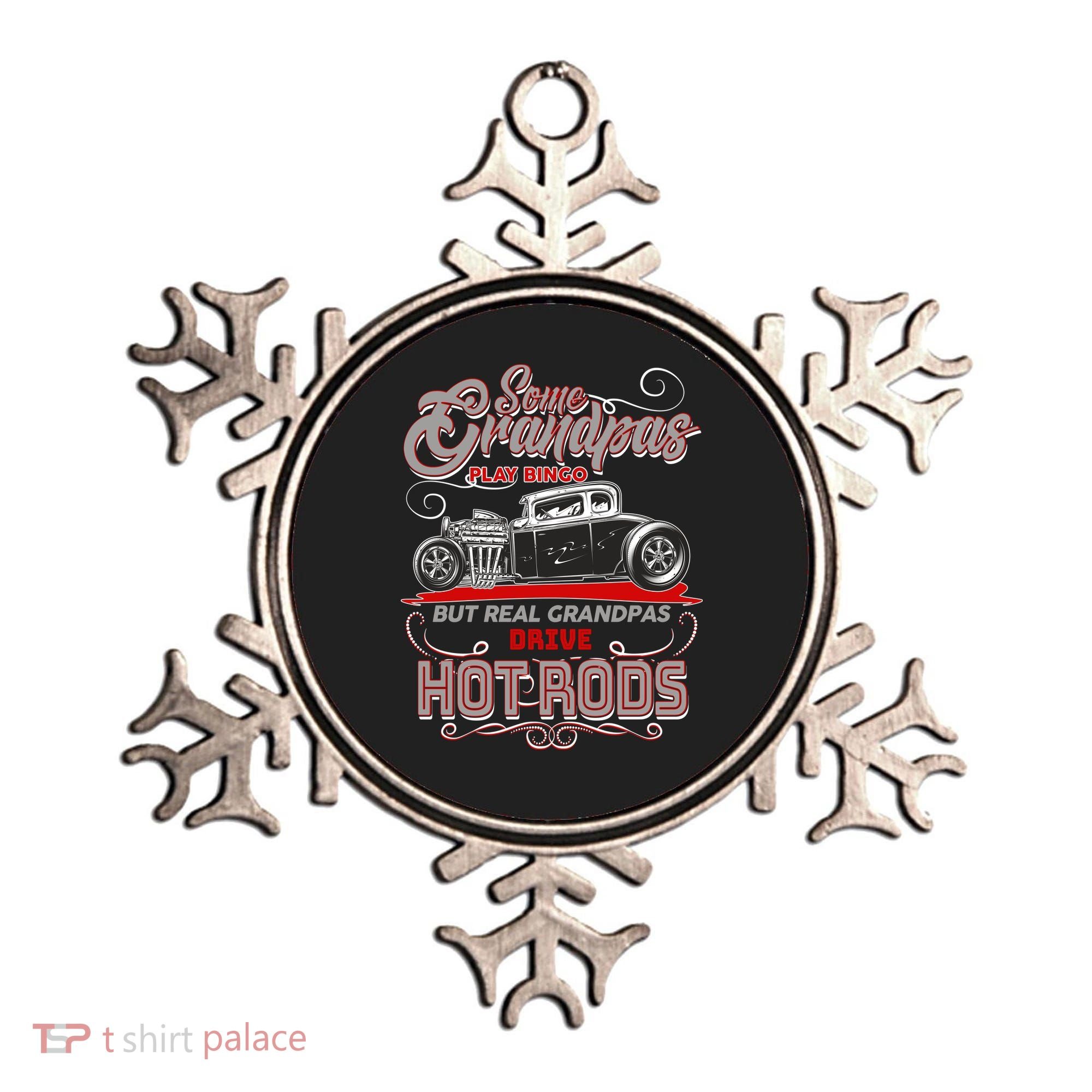 Cool Real Grandpas Drive Hot Rods Ornament