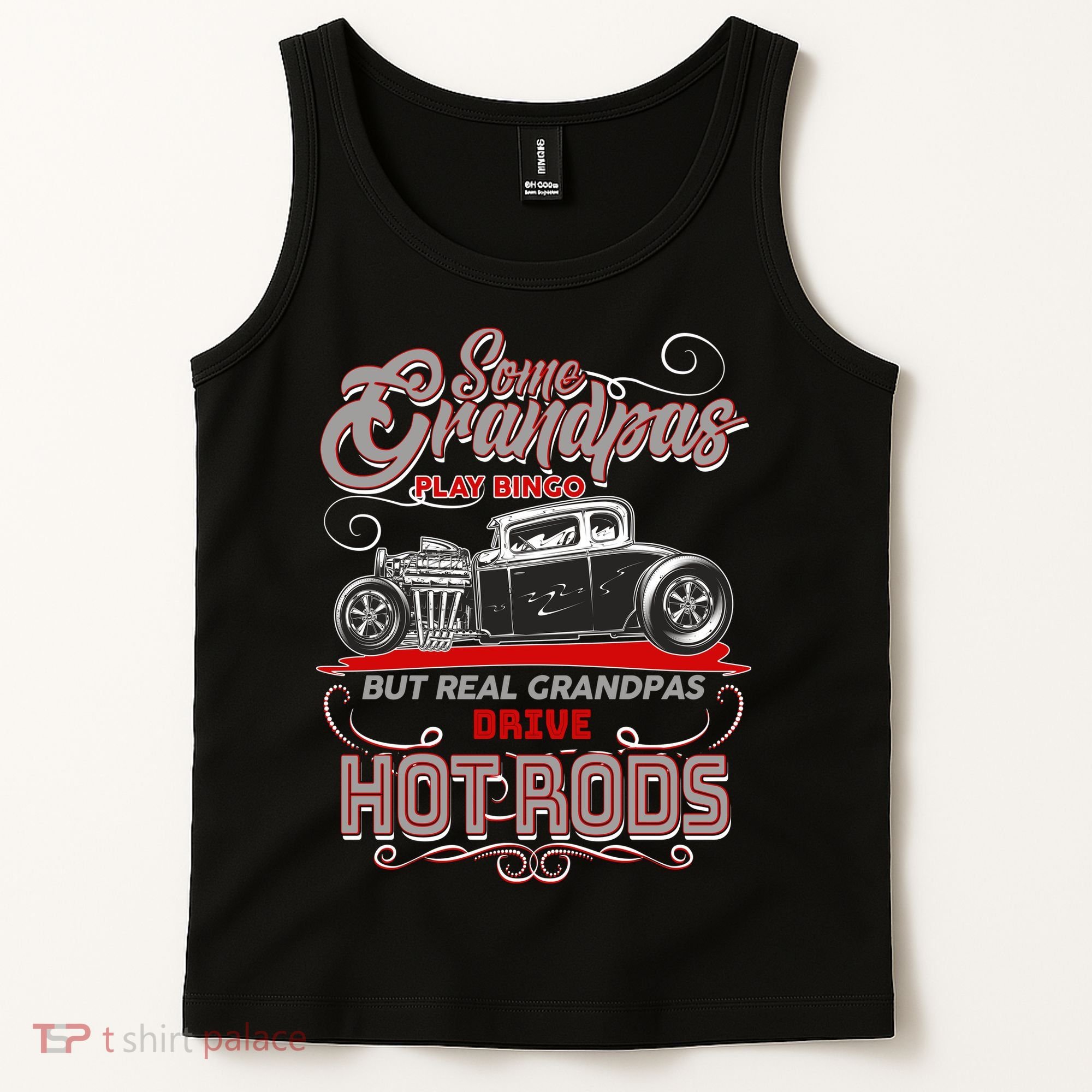Cool Real Grandpas Drive Hot Rods Tank Top
