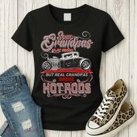 Cool Real Grandpas Drive Hot Rods Women's T-Shirt thumb 3