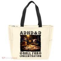 Cats Rpg Gamer Roll For Concentration Funny Quote Apparel Tote Bag thumb 0