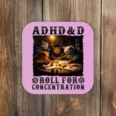 Cats Rpg Gamer Roll For Concentration Funny Quote Apparel Coaster