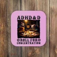Cats Rpg Gamer Roll For Concentration Funny Quote Apparel Coaster thumb 0