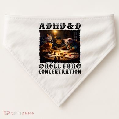 Cats Rpg Gamer Roll For Concentration Funny Quote Apparel USA-Made Doggie Bandana