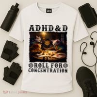 Cats Rpg Gamer Roll For Concentration Funny Quote Apparel Cooling Performance Crew T-Shirt thumb 3