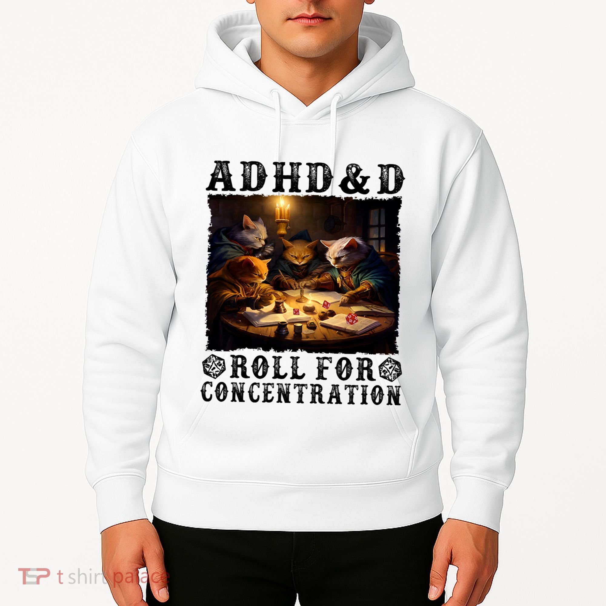 Cats Rpg Gamer Roll For Concentration Funny Quote Apparel Hoodie
