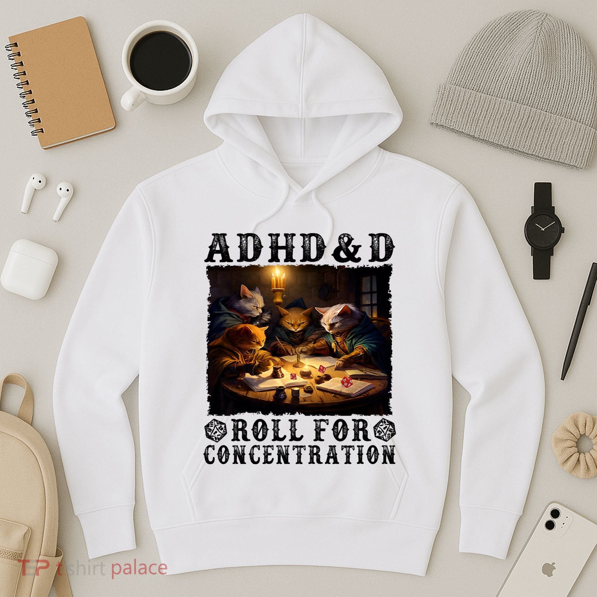 Cats Rpg Gamer Roll For Concentration Funny Quote Apparel Hoodie