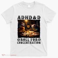 Cats Rpg Gamer Roll For Concentration Funny Quote Apparel T-Shirt thumb 0
