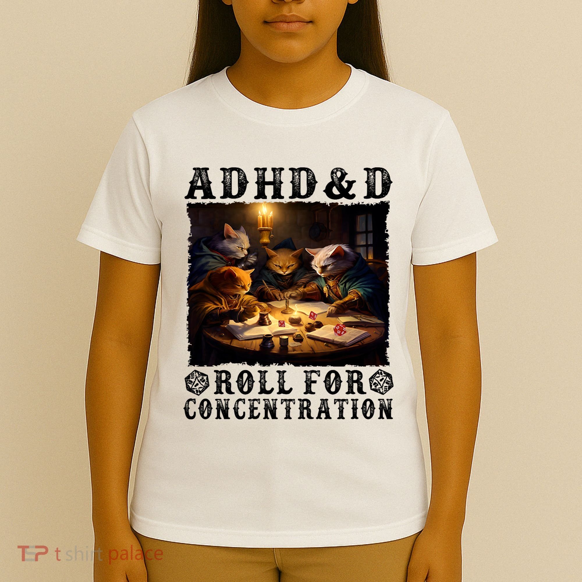 Cats Rpg Gamer Roll For Concentration Funny Quote Apparel T-Shirt