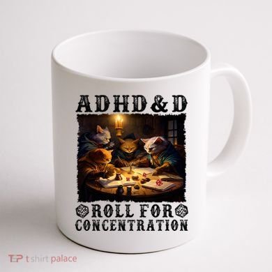 Cats Rpg Gamer Roll For Concentration Funny Quote Apparel Coffee Mug back