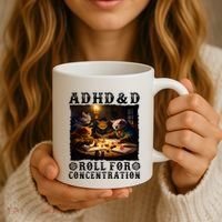 Cats Rpg Gamer Roll For Concentration Funny Quote Apparel Coffee Mug thumb 3