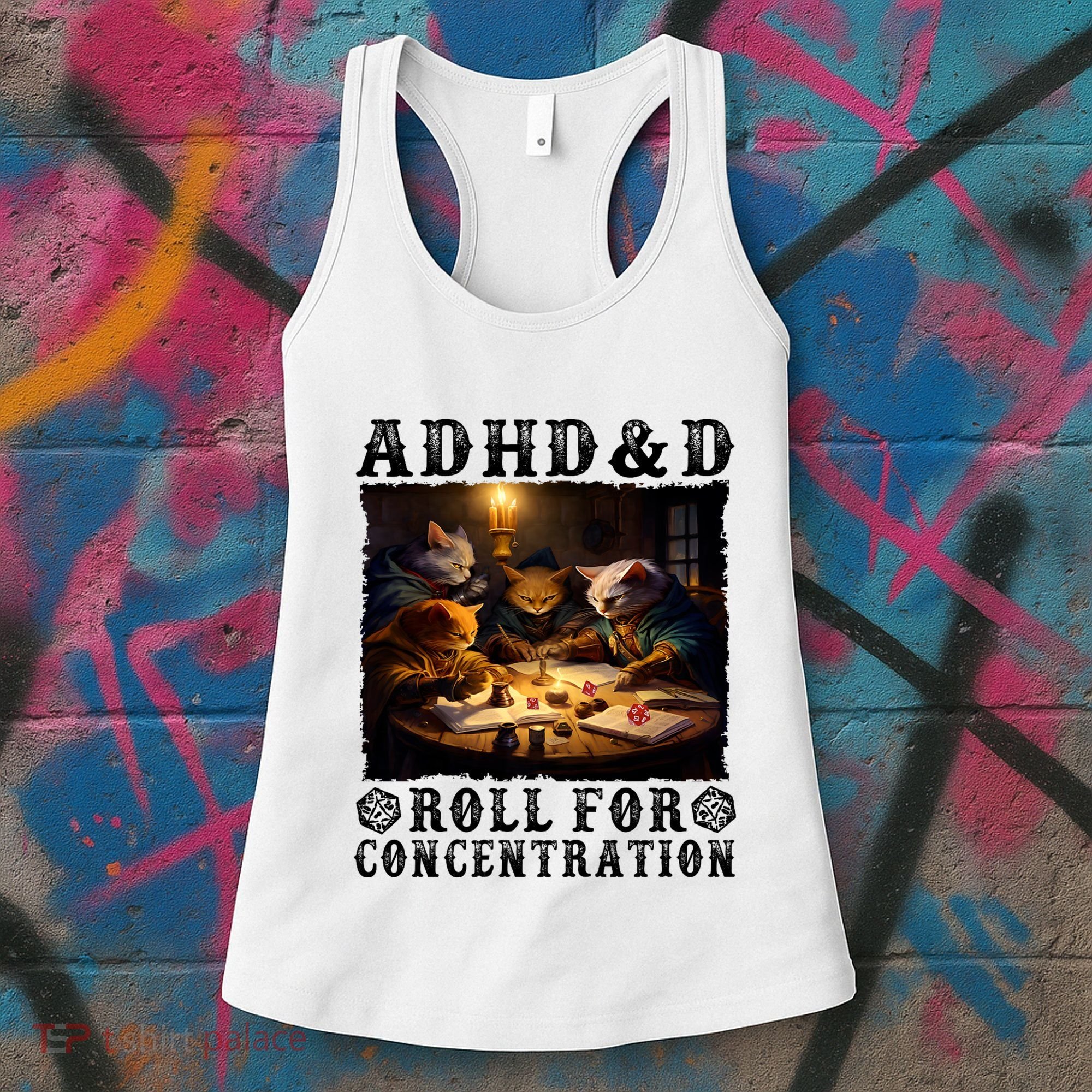 Cats Rpg Gamer Roll For Concentration Funny Quote Apparel Women's Tank Top