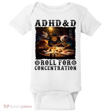 Cats Rpg Gamer Roll For Concentration Funny Quote Apparel Baby Bodysuit