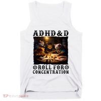 Cats Rpg Gamer Roll For Concentration Funny Quote Apparel Tank Top thumb 0