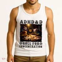 Cats Rpg Gamer Roll For Concentration Funny Quote Apparel Tank Top thumb 3