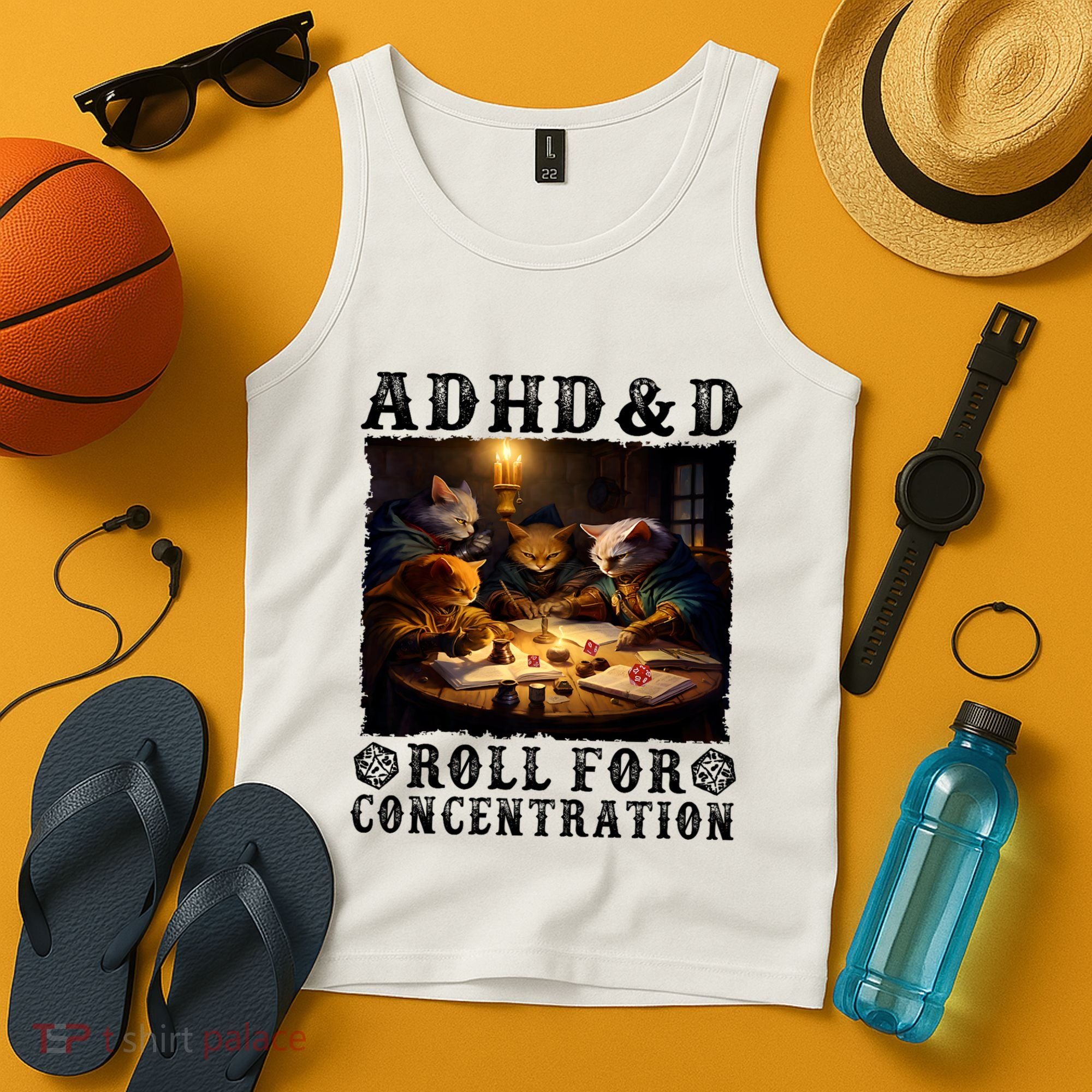 Cats Rpg Gamer Roll For Concentration Funny Quote Apparel Tank Top