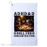 Cats Rpg Gamer Roll For Concentration Funny Quote Apparel Golf Towel thumb 0