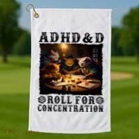 Cats Rpg Gamer Roll For Concentration Funny Quote Apparel Golf Towel thumb 1