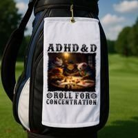 Cats Rpg Gamer Roll For Concentration Funny Quote Apparel Golf Towel thumb 2