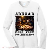 Cats Rpg Gamer Roll For Concentration Funny Quote Apparel Women's Long Sleeve Shirt thumb 0