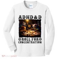 Cats Rpg Gamer Roll For Concentration Funny Quote Apparel Kids Long Sleeve Shirt thumb 0