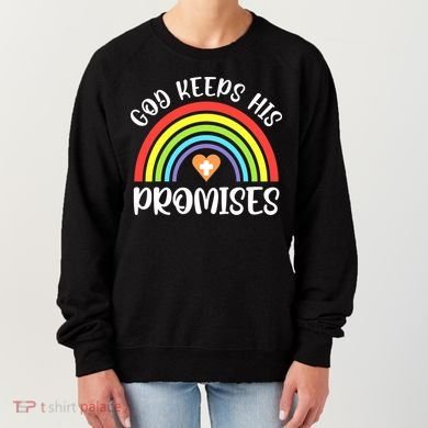 Christian Rainbow God Keeps His Promises Bible Noah Women's Sweatshirt