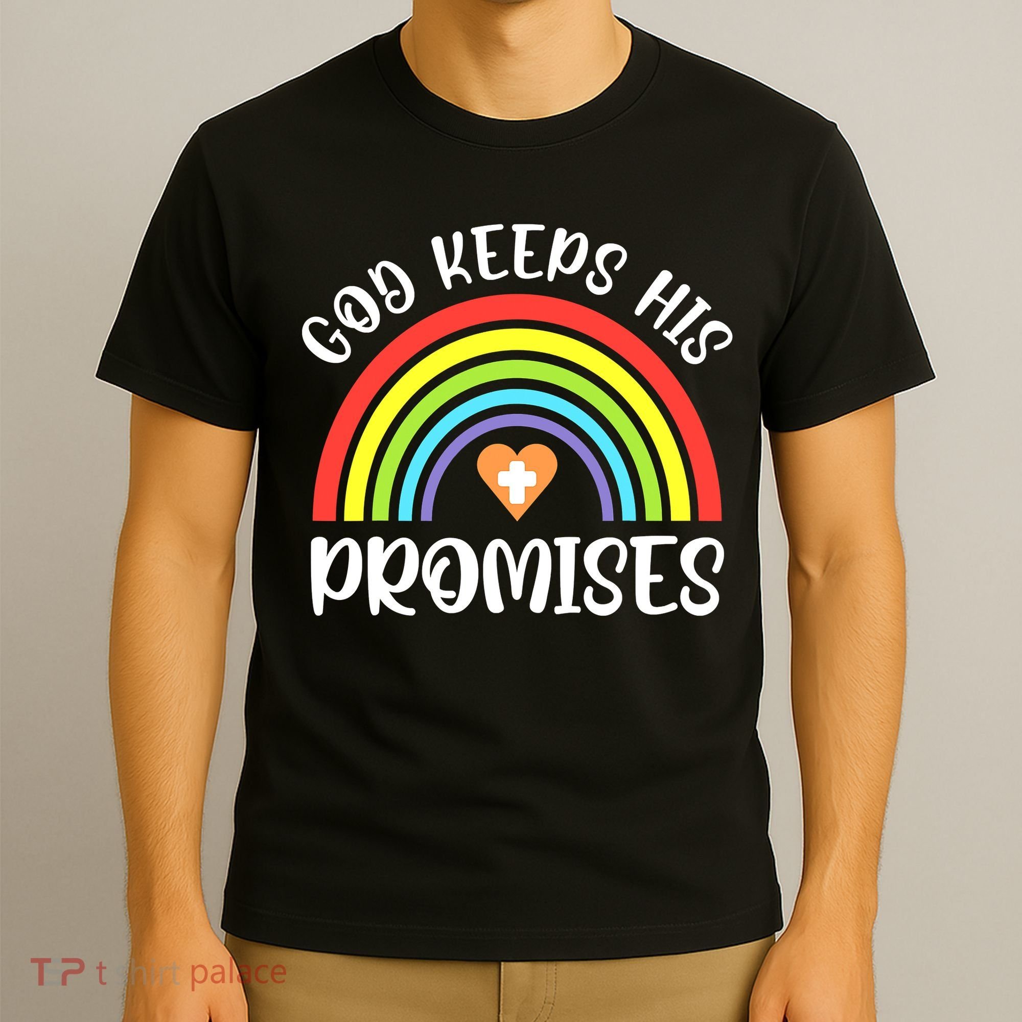 Christian Rainbow God Keeps His Promises Bible Noah T-Shirt