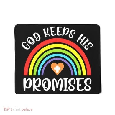 Christian Rainbow God Keeps His Promises Bible Noah Mousepad