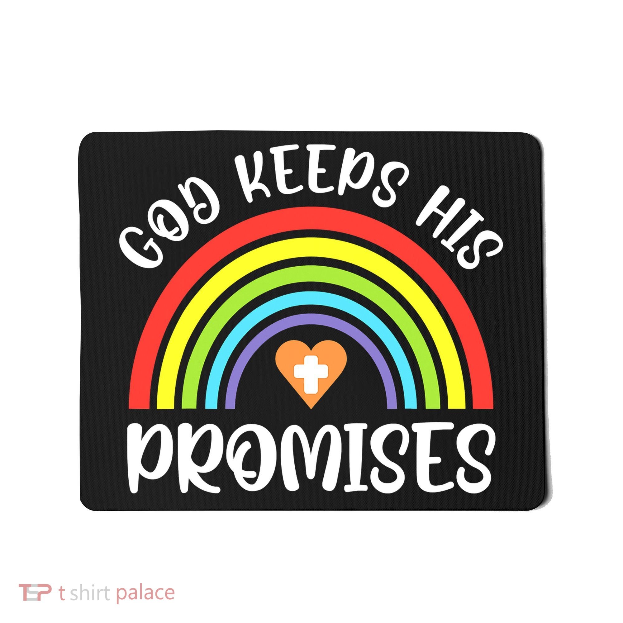 Christian Rainbow God Keeps His Promises Bible Noah Mousepad