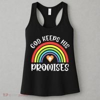 Christian Rainbow God Keeps His Promises Bible Noah Women's Tank Top thumb 3