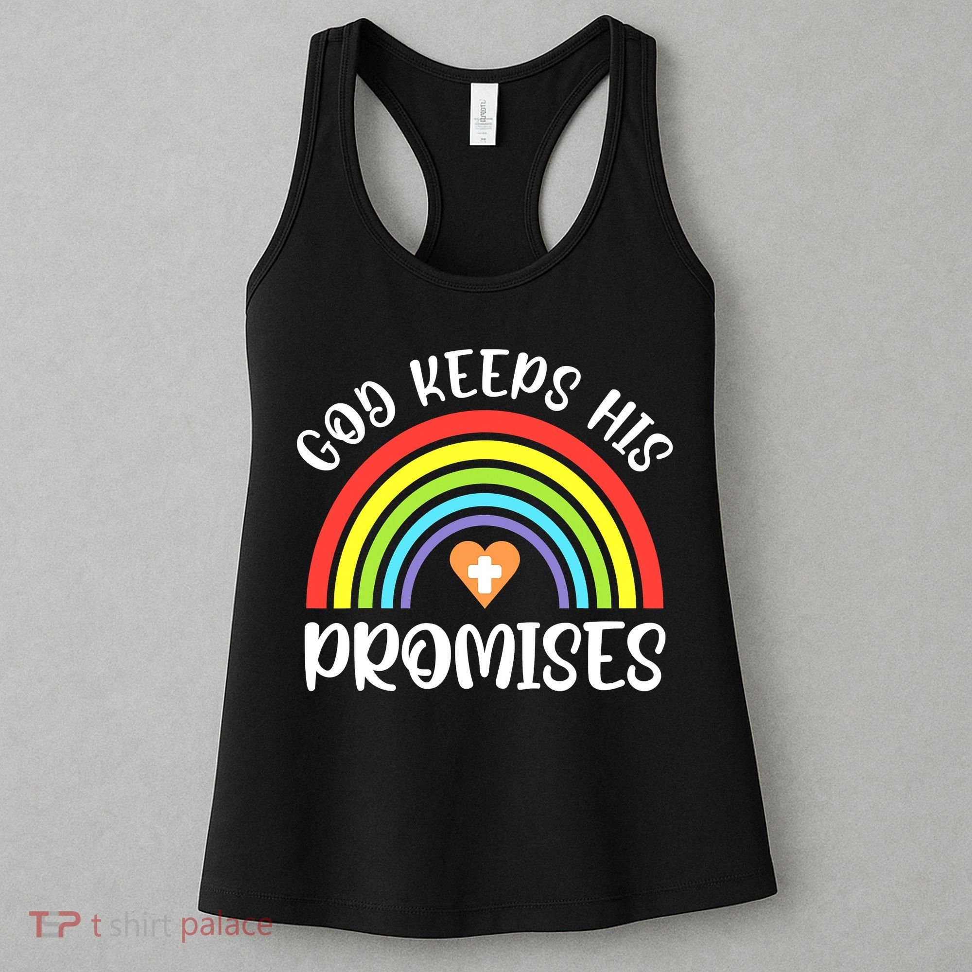 Christian Rainbow God Keeps His Promises Bible Noah Women's Tank Top