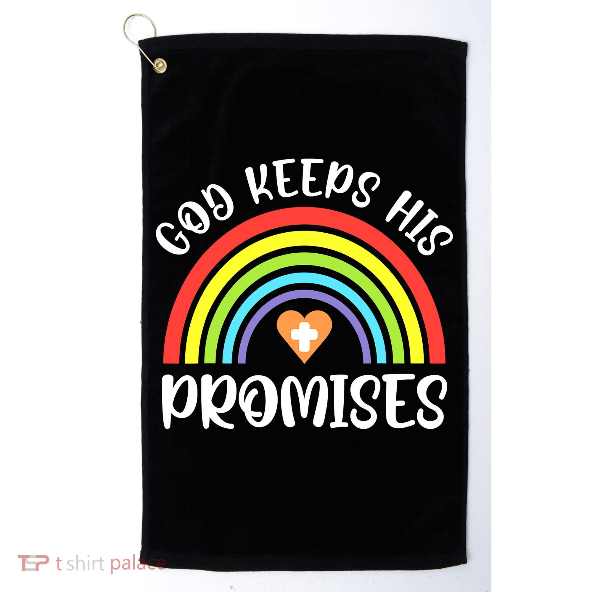 Christian Rainbow God Keeps His Promises Bible Noah Golf Towel