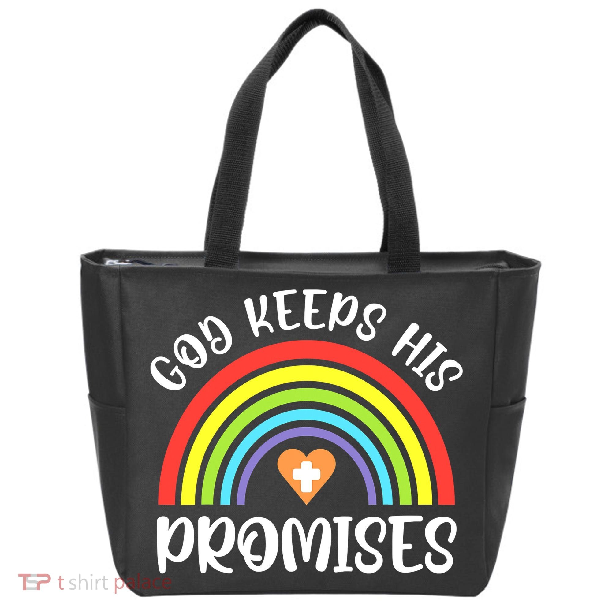 Christian Rainbow God Keeps His Promises Bible Noah Tote Bag