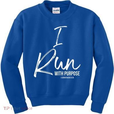 Christian Running Gift For Runners I Run With Purpose Kids Sweatshirt