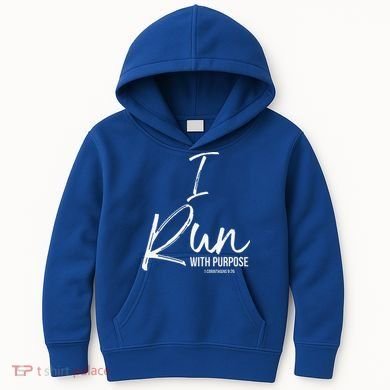 Christian Running Gift For Runners I Run With Purpose Kids Hoodie