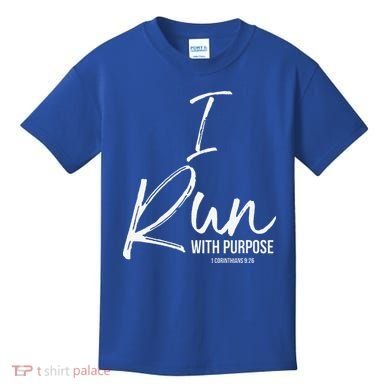 Christian Running Gift For Runners I Run With Purpose Kids T-Shirt