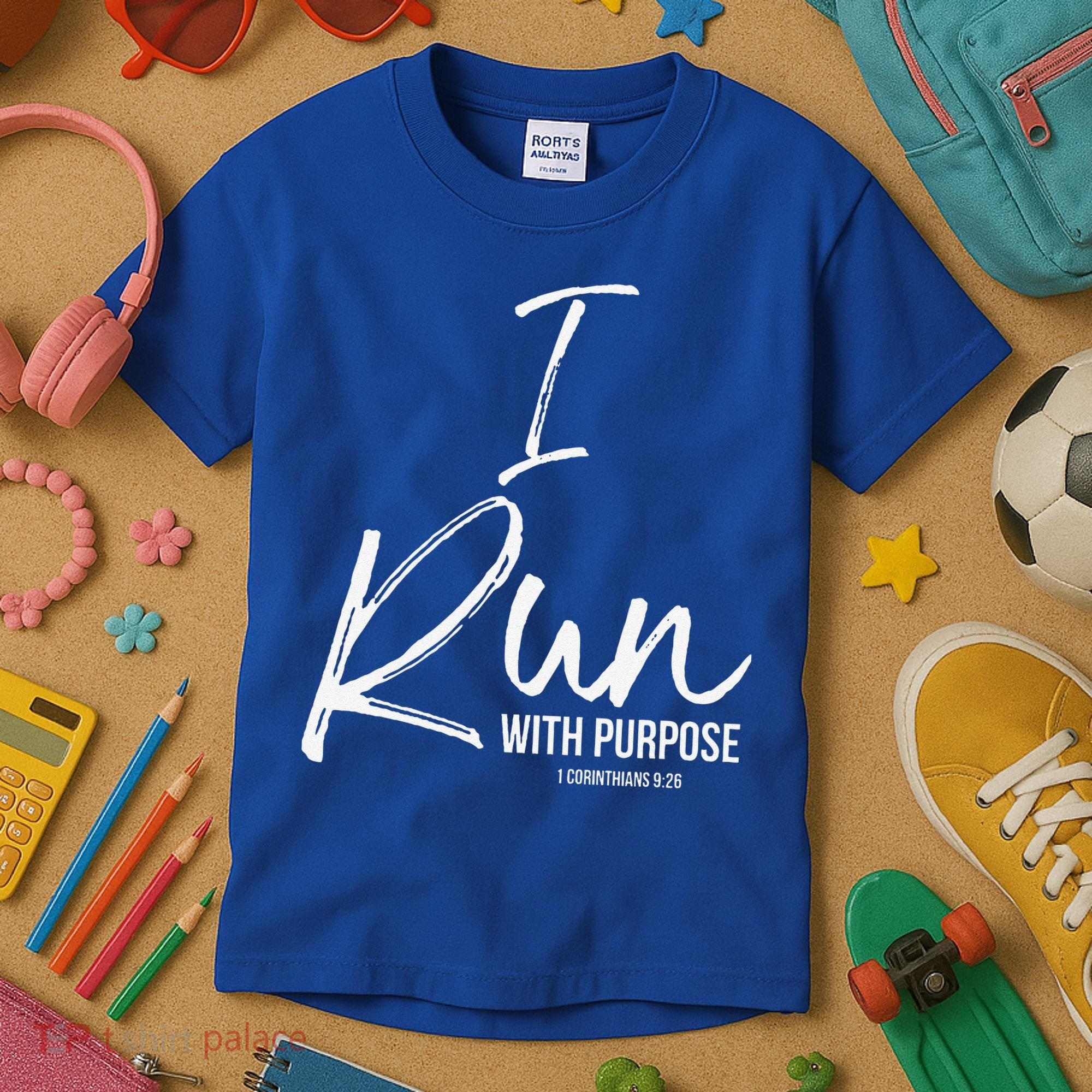 Christian Running Gift For Runners I Run With Purpose Kids T-Shirt