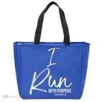 Christian Running Gift For Runners I Run With Purpose Tote Bag thumb 0
