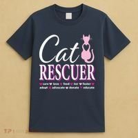 Cat Rescue Gift Feral Kittens Homeless Cats Shelter TNR Tee T-Shirt thumb 4