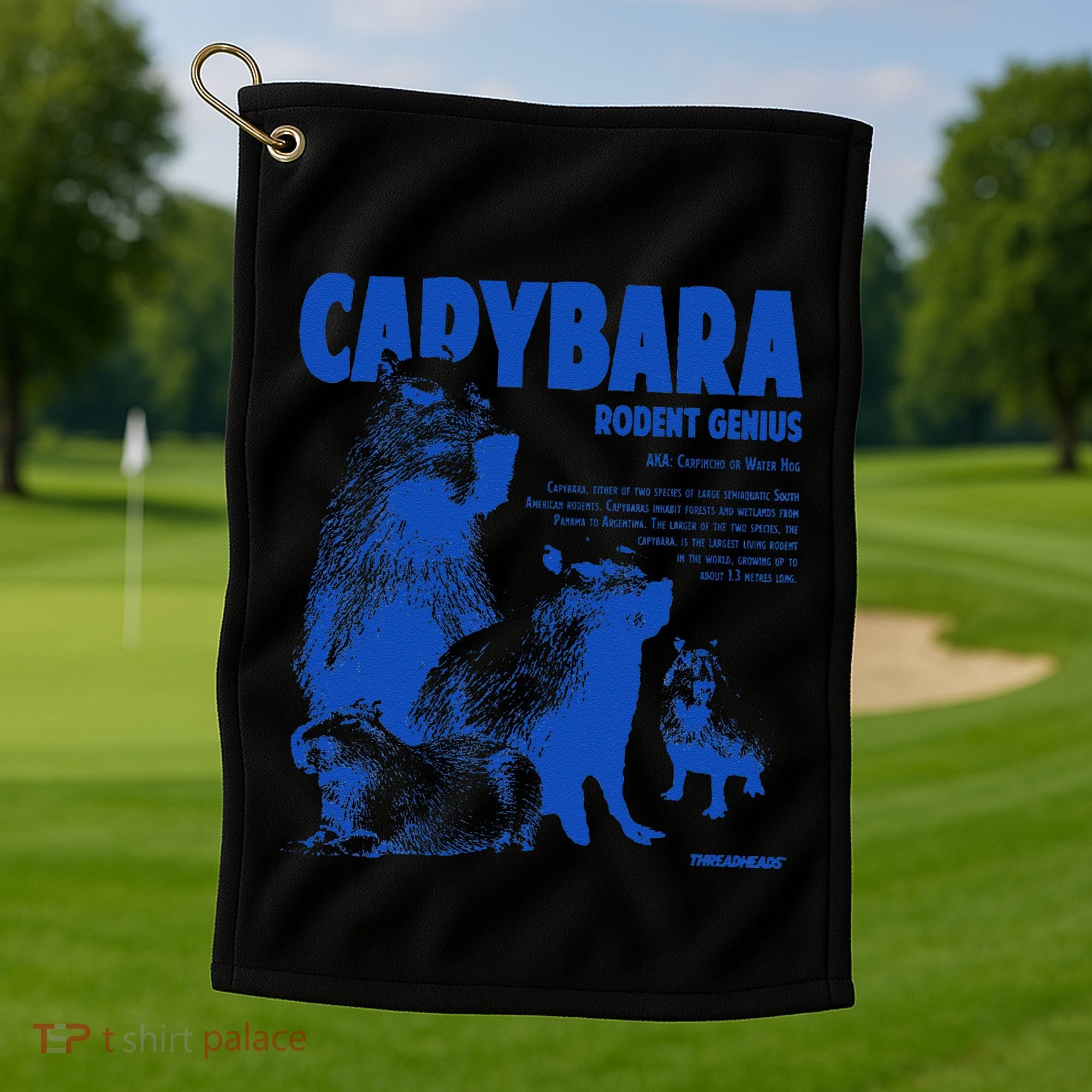 Capybara Rodent Genius Golf Towel
